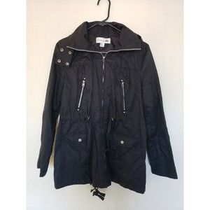 Forever 21 Women's Long Sleeve Detachable Hoodie Black Jacket Size Medium